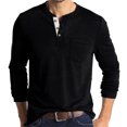 thumbnail image 1 of Fall Shirts for Men Men Long-Sleeve Beefy Muscle Basic Solid Pure Color Blouse Tee Shirt Top, 1 of 3