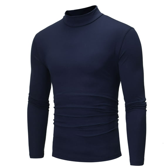 Fall Shirts for Men New Autumn And Winter High-neck Solid Color Slim Long-sleeved Bottoming Shirt