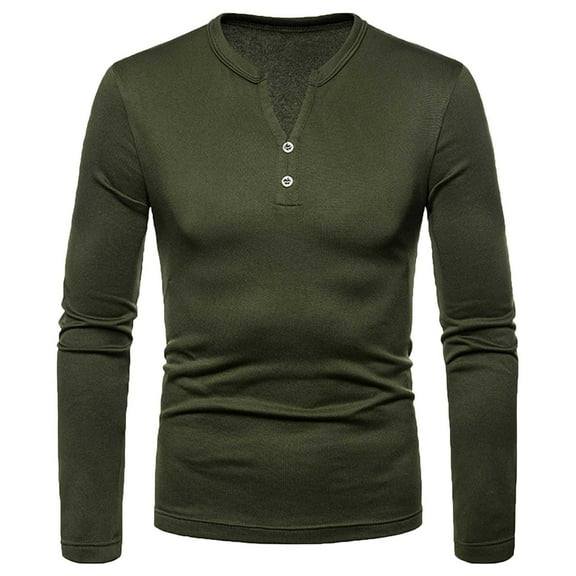 Fall Shirts for Men Solid Color Slim Casual Pullover Long Sleeve Shirt Blouse