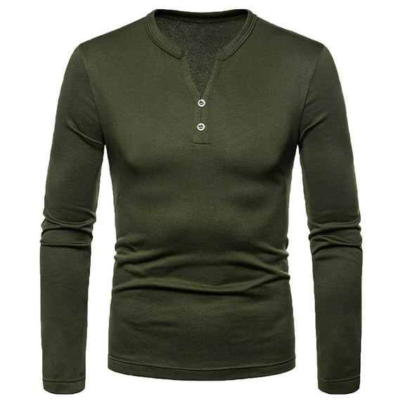 Fall Shirts for Men Solid Color Slim Casual Pullover Long Sleeve Shirt Blouse