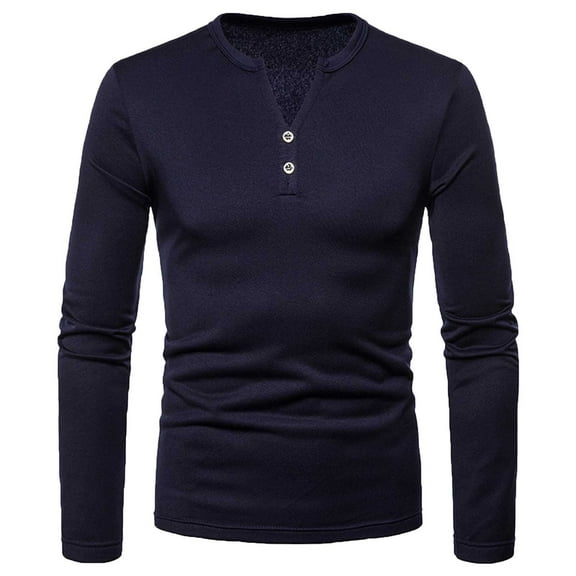 Fall Shirts for Men Solid Color Slim Casual Pullover Long Sleeve Shirt Blouse
