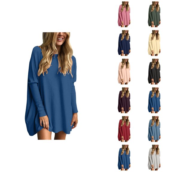 Fall Shirts for Women 2025 Lightweight Loose Fit Long Sleeve Crewneck Casual Tunic Tops Long Blouses