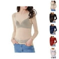 thumbnail image 1 of Fall Shirts for Women 2025 Long Sleeve Lightweight See Through Sheer Mesh Crewneck Undershirt Blouse Tops, 1 of 6