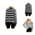 thumbnail image 1 of Fall Shirts for Women 2025 Striped Long Sleeve V-Neck Collared Casual Loose Blouse Womens Fall Tops Shirt, 1 of 5