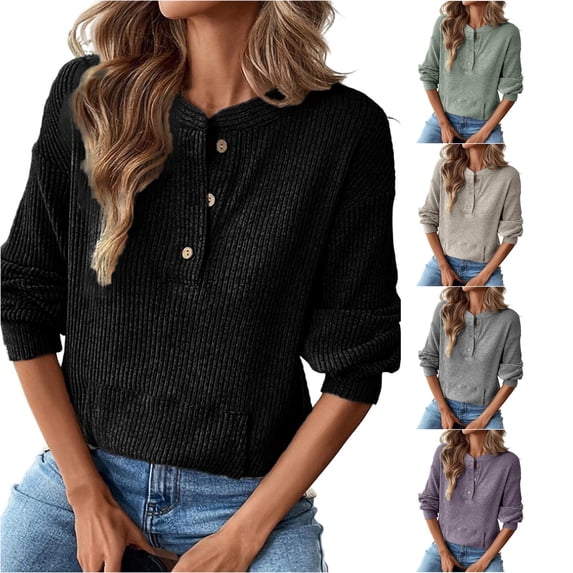 Fall Shirts for Women Elegant Everyday Solid Long Sleeve Button Down ...