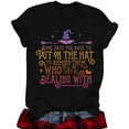 thumbnail image 1 of Fall Shirts for Women Short Sleeve Witch Hocus Pocus Printed Crew Neck Halloween Tops Loose Fit Tops Casual Y2K Blouses, 1 of 3