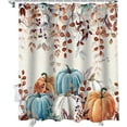 thumbnail image 1 of Fall Shower Curtain Autumn Eucalyptus Leaf Shower Curtains for Bathroom Watercolor Pumpkin Bath Curtains Sets for Autumn Thanksgiving Seasonal Bathroom Decor Polyester Fabric Waterproof 72 x 84 in, 1 of 6