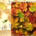 thumbnail image 1 of Fall Shower Curtain, Autumn Maple Shower Curtains Set with 12 Hooks, Fabric Bath Shower Curtain Home Decorations Fall Decor, 72W X 72H in, Orange Autumn Bath Decor Thanksgiving Decorations, 1 of 6