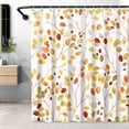 thumbnail image 1 of Fall Shower Curtain for Bathroom, Colorful Boho Floral Shower Curtains, Modern Autumn Plants Abstract Tree Leaves Bath Curtain with Hooks, Waterproof Fabric 72x72 Inches, Brown Red, 1 of 6