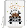 thumbnail image 1 of Fall Shower Curtain Black White Truck With Football Fall Shower Curtains for Bathroom Decor Harvest Thanksgiving, Farmhouse Buffalo Check Bath Curtains Sets with Hooks Waterproof Small Stall 36" x 72", 1 of 5