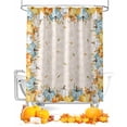 thumbnail image 1 of Fall Shower Curtain Orange Blue Pumpkins Bathroom Curtains with Hooks, Waterproof Fabric Sunflower Fallen Leaves Thanksgiving Bath Shower Curtains Set for Bathroom Bathtubs Decor 72x84 Inch, 1 of 7