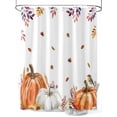 thumbnail image 1 of Fall Shower Curtain Orange Pumpkin Shower Curtains for Bathroom Thanksgiving Decor, Waterproof Polyester Shower Curtain Set with Hooks, Extra Long 72" x 84" Sunflower, 1 of 6