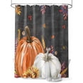 thumbnail image 1 of Fall Shower Curtain Orange Pumpkin Shower Curtains for Bathroom Thanksgiving Decor, Waterproof Polyester Shower Curtain Set with Hooks, Extra Long 72" x 96" Sunflower Black, 1 of 6