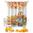 thumbnail image 1 of Fall Shower Curtain Pumpkin Gnome Bathroom Curtains with Hooks, Waterproof Fabric Maple Leaves Sunflower Thanksgiving Bath Shower Curtains Set for Bathroom Bathtubs Decor 36x72 Inch, 1 of 7