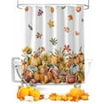 thumbnail image 1 of Fall Shower Curtain Rugby Pumpkin Autumn Harvest Bathroom Curtains with Hooks, Waterproof Fabric Maple Leaves Thanksgiving Bath Shower Curtains Set for Bathroom Bathtubs Decor 72x84 Inch, 1 of 7