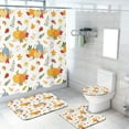 thumbnail image 1 of Fall Shower Curtain Set Maple Leaves Autumn Thanksgiving Harvest Pumpkin Bathroom Sets Decor Accessories with Non-Slip Rug Toilet Lid Cover Bath Mat and 12 Hooks, 72x72 Inch, 1 of 4
