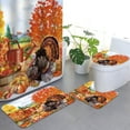thumbnail image 1 of Fall Shower Curtain Sets,  Thanksgiving Turkey Pumpkin Bathroom Sets with Shower Curtain and Rugs, Memory Foam Bath Mat, Non-Slip Absorbent U-Shaped Mat, Soft Toilet Cover Seat, 1 of 6