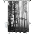 thumbnail image 1 of Fall Shower Curtain Sunshine Black White Forest Shower Curtains for Bathroom Trees Mist Bath Curtains Sets for Autumn Thanksgiving Seasonal Bathroom Decor Polyester Fabric Waterproof 72 x 72 in, 1 of 1