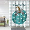 thumbnail image 1 of Fall Shower Curtain Teal Pumpkin Buffalo Plaid Shower Curtains for Bathroom Happy Fall Y''all Bath Curtains Sets for Autumn Thanksgiving Seasonal Bathroom Decor Polyester Fabric Waterproof 72 x 84 in, 1 of 6