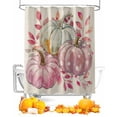 thumbnail image 1 of Fall Shower Curtain Watercolor Pink Pumpkin Bathroom Curtains with Hooks, Waterproof Fabric Leaves Plant Thanksgiving Bath Shower Curtains Set for Bathroom Bathtubs Decor 72x84 Inch, 1 of 7
