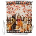 thumbnail image 1 of Fall Shower Curtain, Waterproof Shower Curtains for Bathroom, Pumpkin Dog Thanksgiving Maple Tree Rustic Plaid Washable Fabric Bathtub Curtain Set Bath Decor with 12 Hooks Extra Long 72"x96", 1 of 8