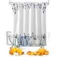 thumbnail image 1 of Fall Shower Curtain White Blue Pumpkin Bathroom Curtains with Hooks, Waterproof Fabric Floral Eucalyptus Leaves Thanksgiving Bath Shower Curtains Set for Bathroom Bathtubs Decor 36x72 Inch, 1 of 7