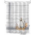 thumbnail image 1 of Fall Shower Curtain White Pumpkin Shower Curtains for Bathroom Thanksgiving Decor, Waterproof Polyester Shower Curtain Set with Hooks, Extra Long 72" x 96" Stripe White Wood Grain, 1 of 6