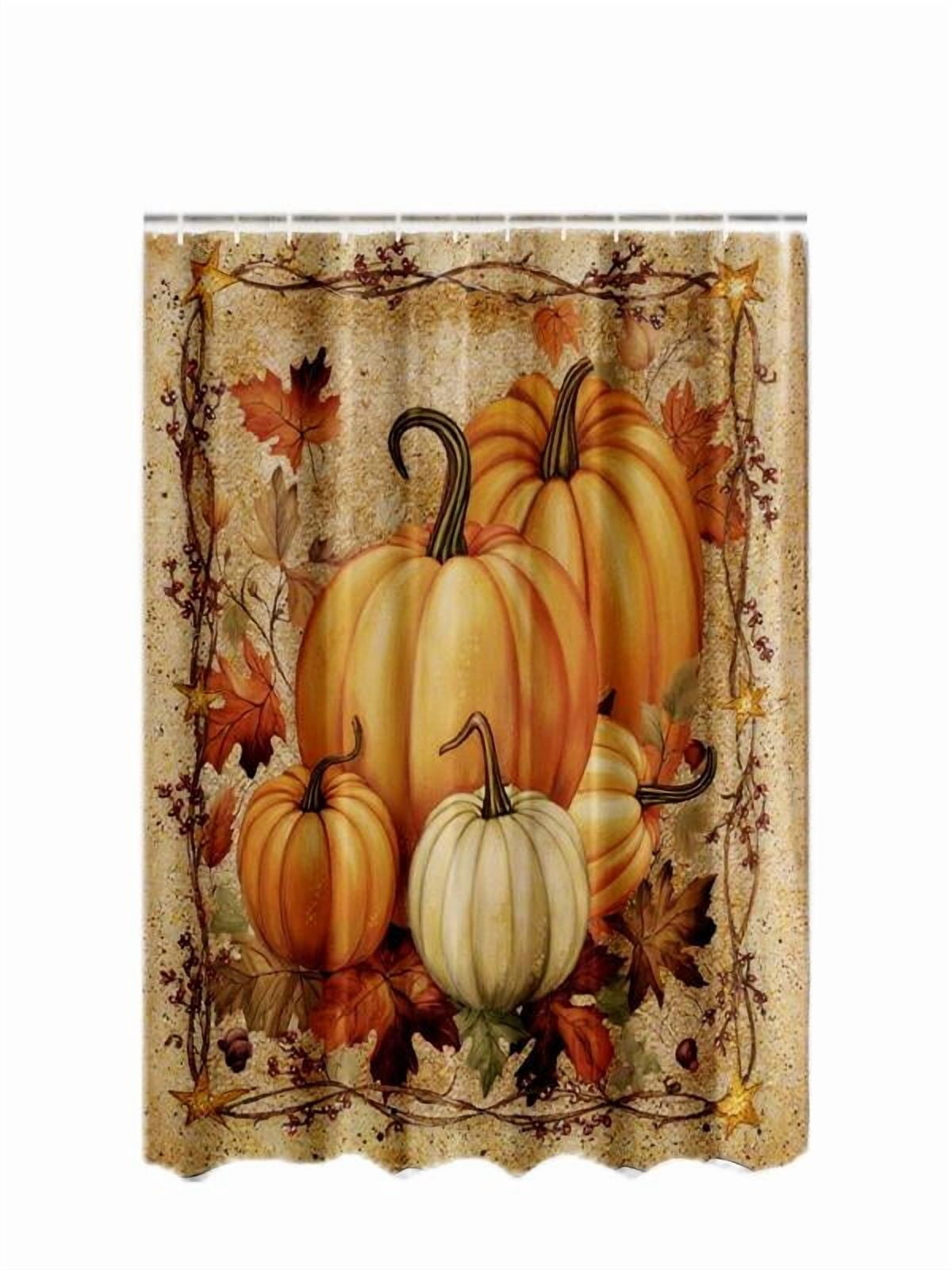 Fall Shower Curtains for Bathroom, Autumn Pumpkin Harvest Farmhouse ...