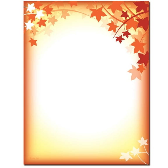 Fall Silhouette Letterhead Printer Paper, 80 Sheet Pack
