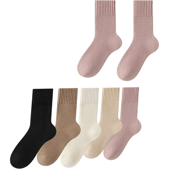Fall Socks Womens Solid Mid Calf Socks Fall and Winter Fall Socks for Leggings And Low Cut Boots