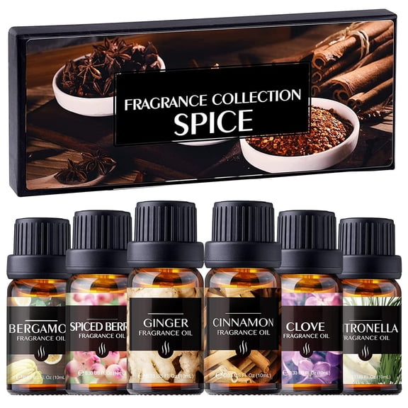 Fall Spice Fragrance Oils 0.33 Fl Oz (Pack of 6) for Diffusers Candle Making