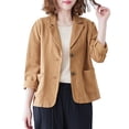 thumbnail image 1 of Fall Spring Suit Coat Turn-down Collar Loose Long Sleeves Pure Color Double Buttons Cardigan Casual Daily Wear Jacket, 1 of 8