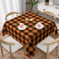 thumbnail image 1 of Fall Square Tablecloth 52x52 Inch Orange and Black Table Cloths Checkered Decor Buffalo Plaid Table Cover Fall Holiday Tablecloth Square for Fall Picnic Kitchen Dining Tabletop Indoor Outdoor, 1 of 6