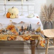 Fall Square Tablecloth 52x52 Inches, Harvest Pumpkins Fall Decorations for Home - Water Resistant Thanksgiving Table Cloth Rectangle for Party, Dinner, Indoor
