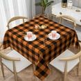 thumbnail image 1 of Fall Square Tablecloth 60x60 Inch Orange Checkered Table Cloth Square Farmhouse Style Orange Fall Tablecloths Holiday Table Cover for Formal or Everyday Indoor & Outdoor Decor, 1 of 6