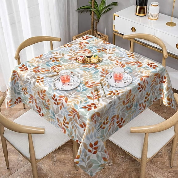 Fall Square Tablecloth 60x60 Inch Watercolor Leaves Table Cloth Autumn Thanksgiving Leaf Tablecloth Decorative Fall Leaves Table Cover Square for Home Kitchen Party Picnic Dinner Inside Outside Decor
