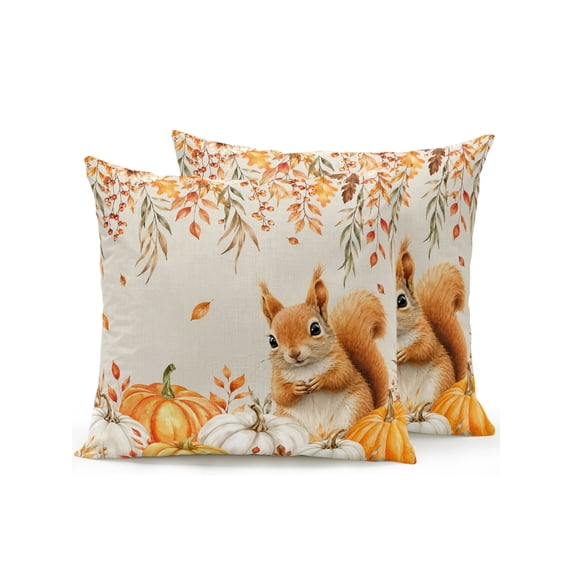 Fall Protection Chair Fall Squirrel Outdoor Throw Pillows with Inserts Set of 2, 16