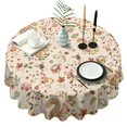 thumbnail image 1 of Fall Squirrels Butterflies Autumn Leaves Round Tablecloth 60" X 60",Wrinkle Wipeable Table Cloth for Kitchen Dining Room Picnic Patio Party, 1 of 6