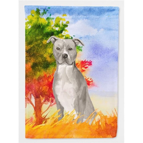Fall Staffordshire Bull Terrier Garden Size Flag