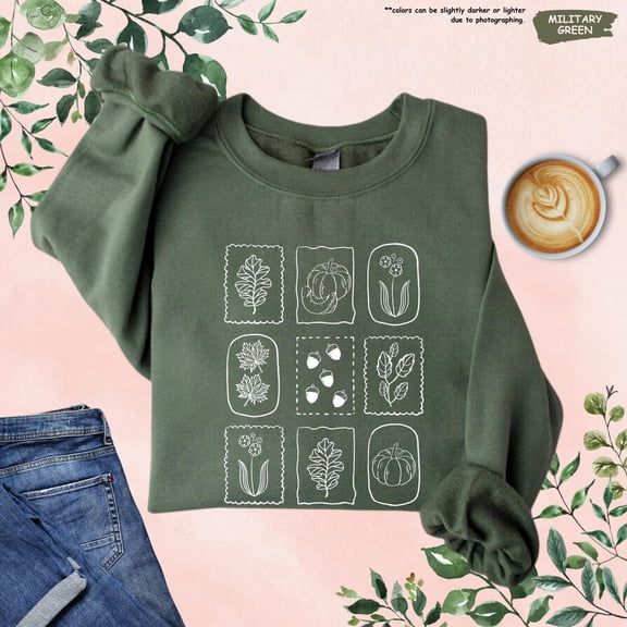 Fall Stamps Sweatshirt, Fall Doodles , Fall Vibes Sweater, Autumn Sweatshirt, Pumpkin Season, Fall Lover Gift, Cozy Autumn Sweatshirt TSHIRT All Size S-5XL