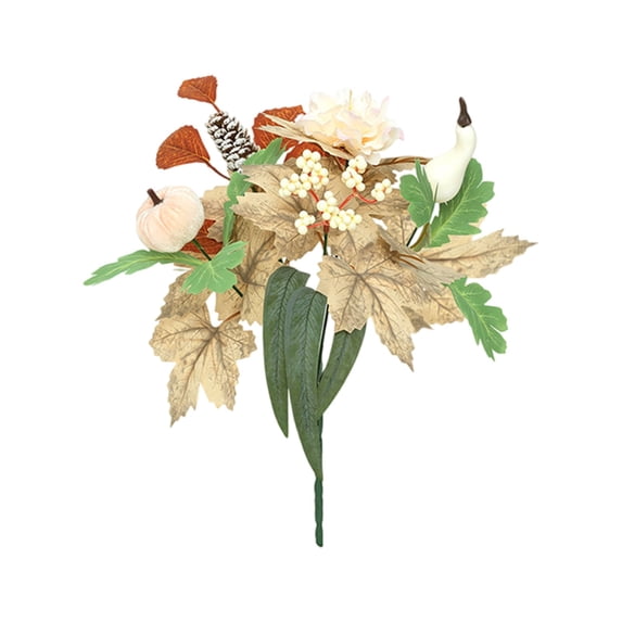 Fall Stems Artificial Floral Berry Picks, Fall Picks with Velvet Pumpkin and Maple Leaves Branches Decorations for Harvest Autumn Halloween Thanksgiving Decor Indoor Outdoor Home Decor