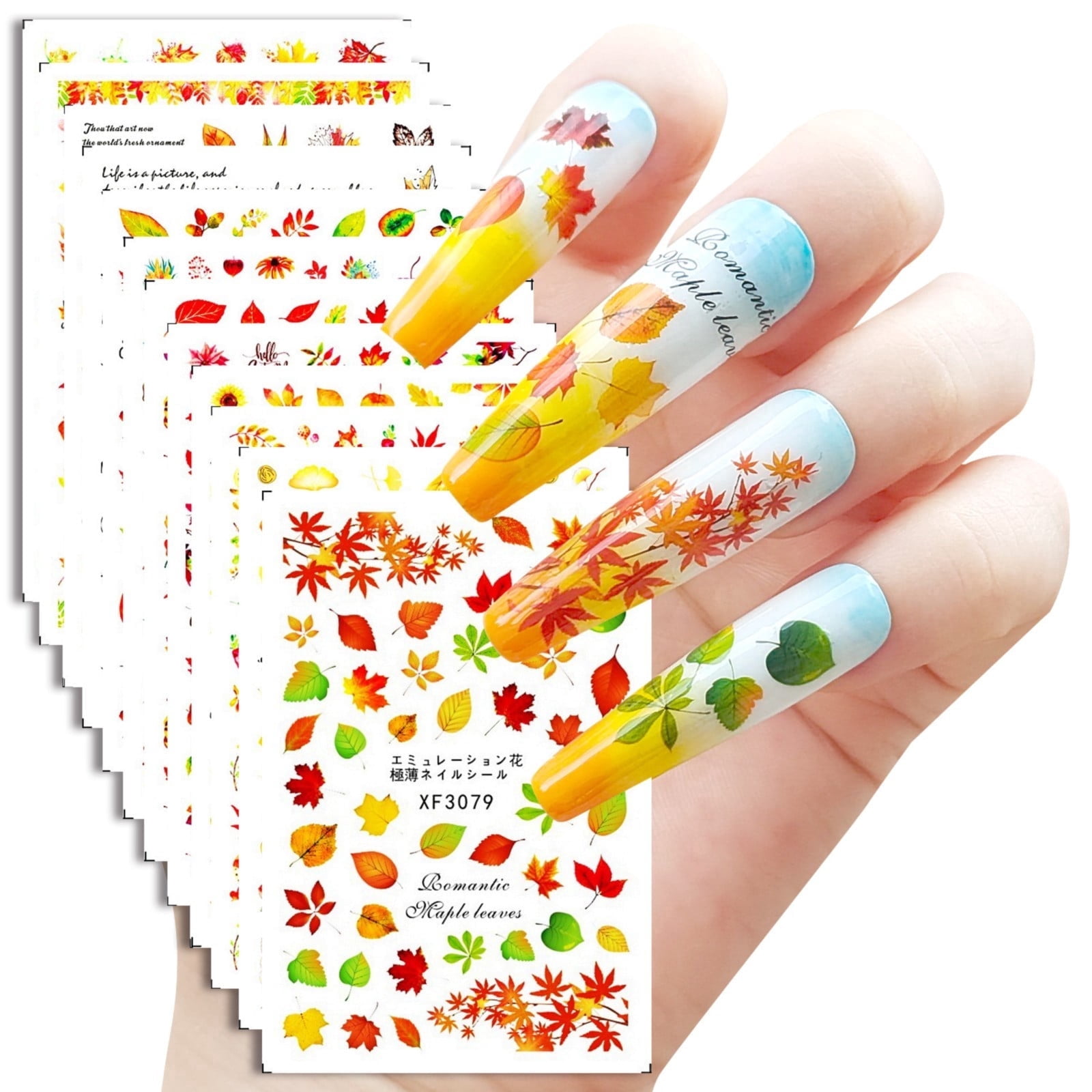 Fall Stickers Autumn Nail Decals Maple Leaf Designs for DIY Projects ...
