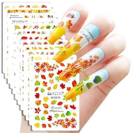 Fall Stickers Autumn Nail Decals Maple Leaf Designs for DIY Projects for Women Girls Kids