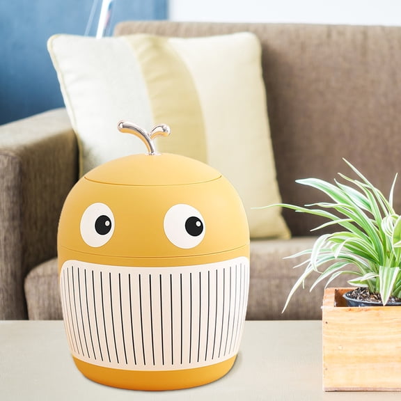 VOAVEKE Small Trash Can, Little Desktop Garbage Bin With Lid Cute Garbage Bin Portable Garbage Bin Home Office Household Garbage Bin Household Cleaning Tools Living Room