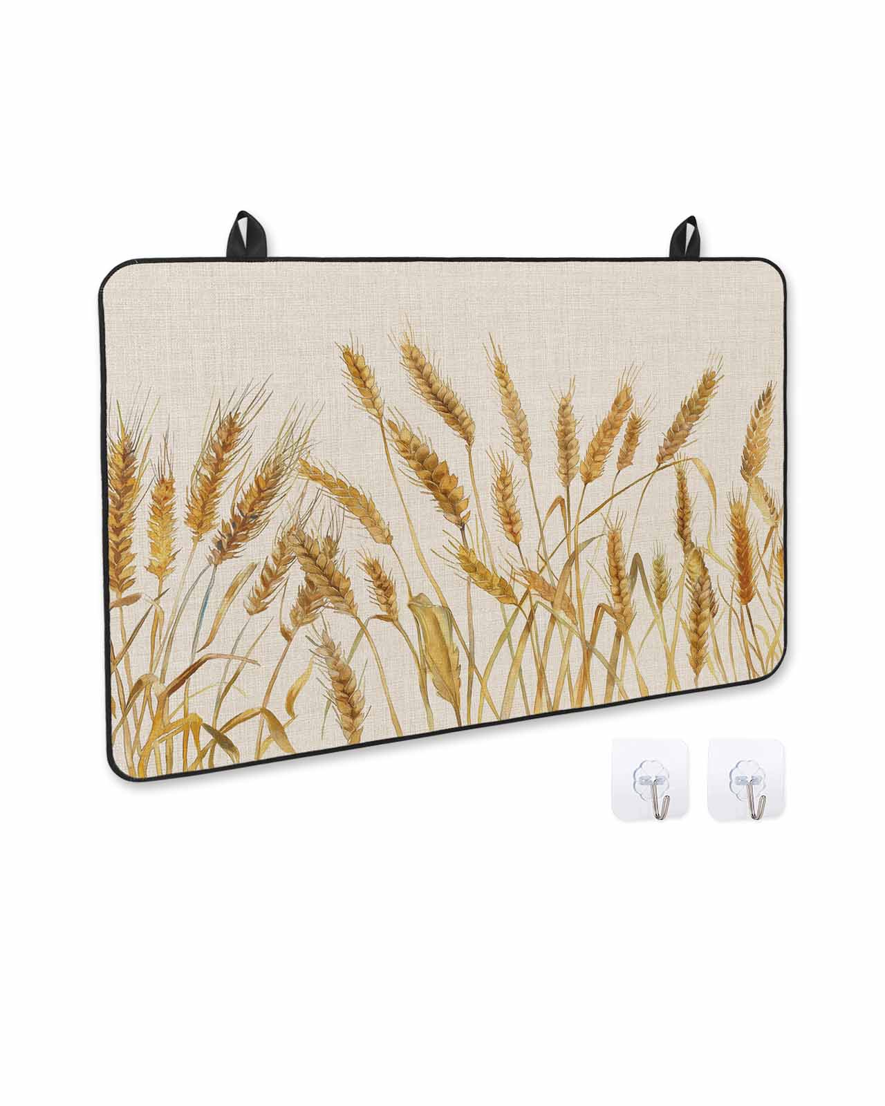 Fall Stove Cover for Electric Stove, Autumn Wheat and Linen Plant