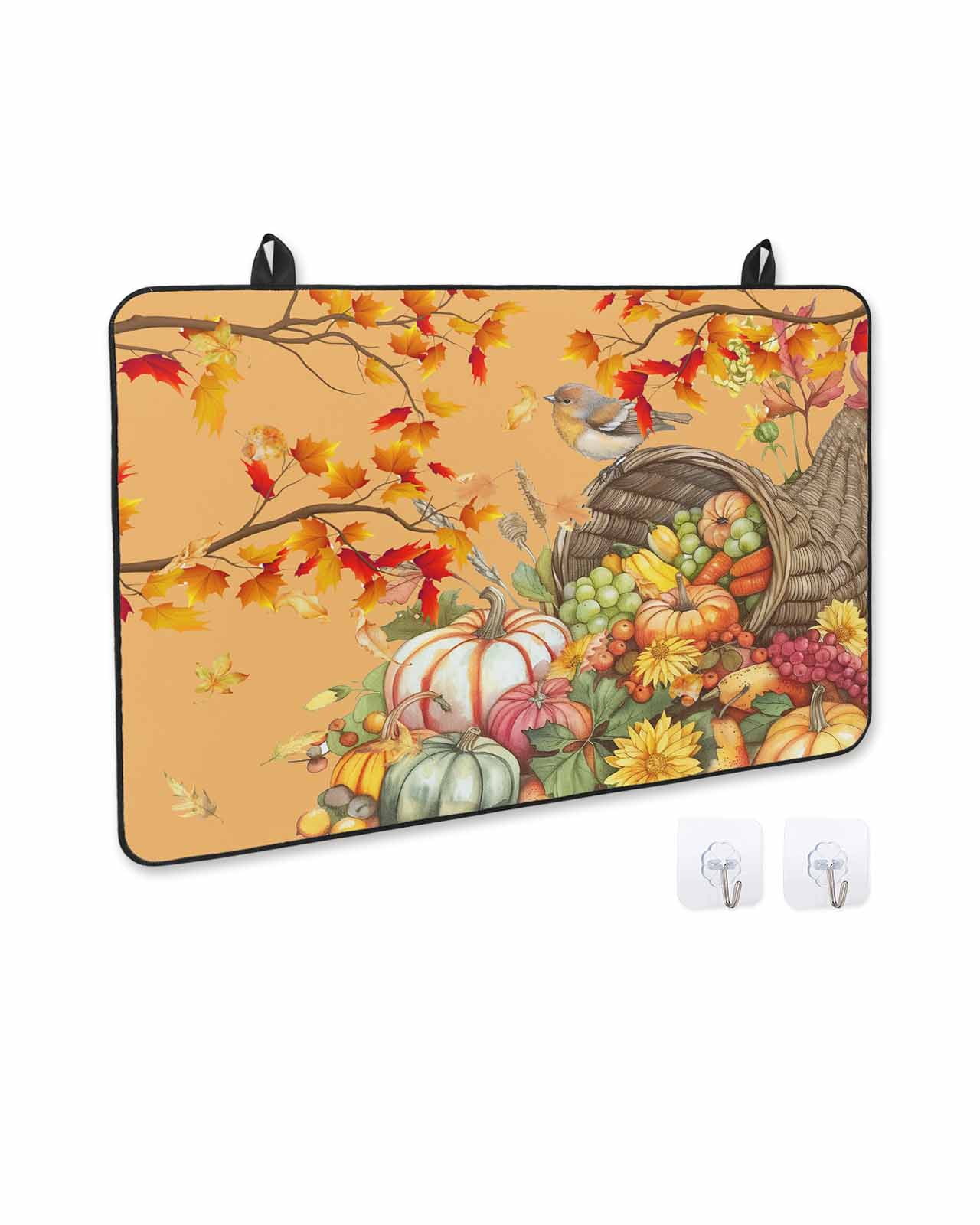 Fall Stove Cover for Electric Stove, Fruits Basket Robin Maple Leaves