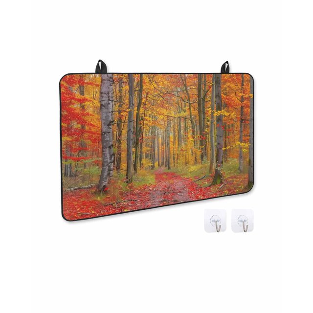 Fall Stove Cover for Electric Stove, Red Orange Tree Leaf Forest Stove