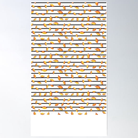 Fall Stripes - Autumn Nautical Print Poster Wall Art, Modern Wall Decor For Living Room Bedroom, 8x12 UNFRAMED