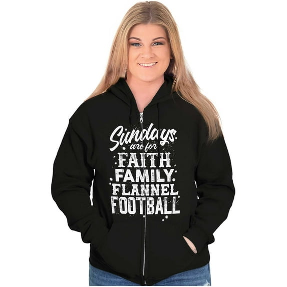 Fall Sundays Cute Christian Autumn Women Plus Size Zipper Hoodie Brisco Brands 2X