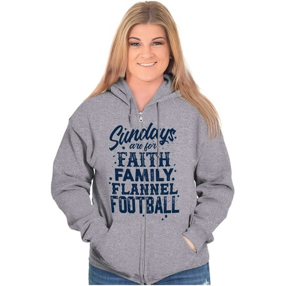 Fall Sundays Cute Christian Autumn Zip Hoodie Sweatshirt Women Brisco Brands S